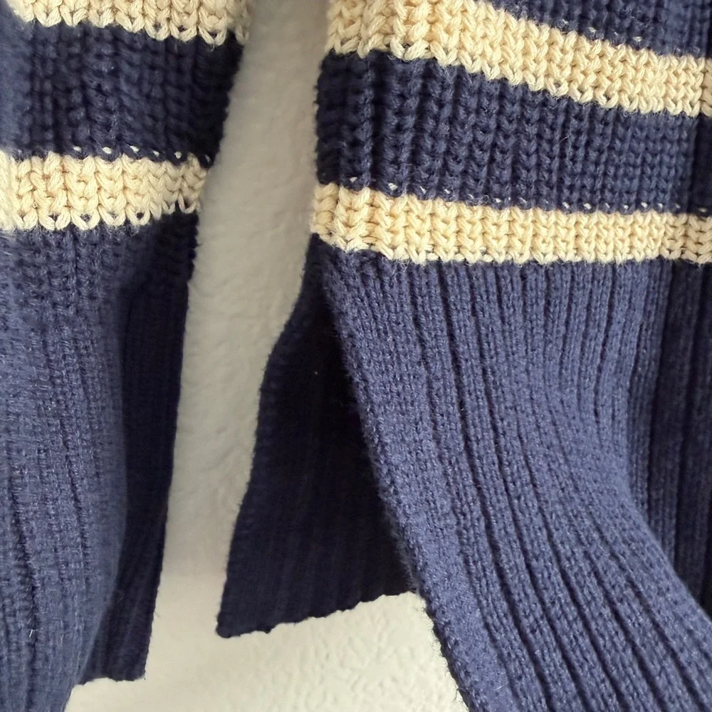 Striped Navy and Cream Girl's Sweater